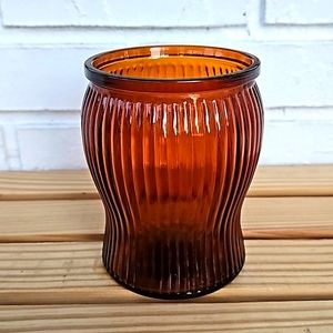 Vintage Duraglas C.W. Products New York Brown Glass Cigar Humidor Tobacco Jar